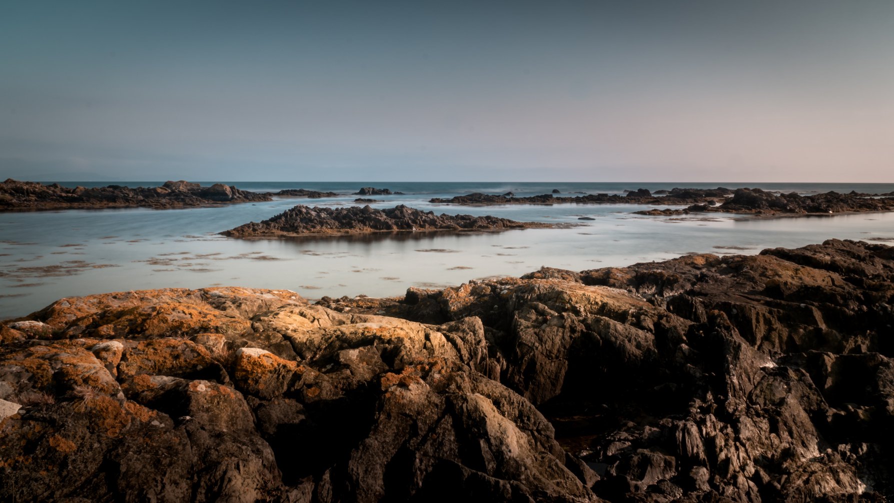 Seascape with Rock Formations on Shore